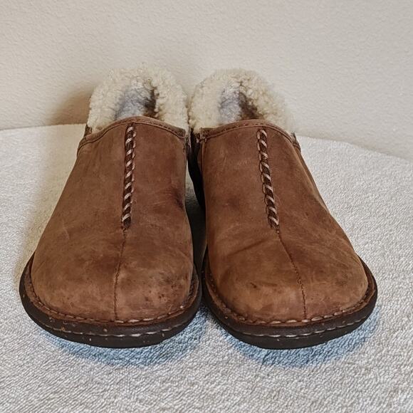 Uggs Bettey Clog Shoes Brown Size 6 Slip On Shearling Cuff Waterproof Soles 5747 - Picture 3 of 11
